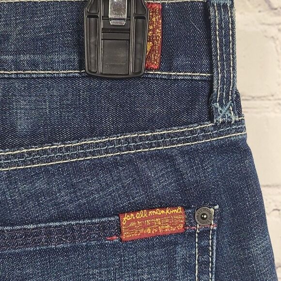 7 For All Mankind Jagger Dark Blue Jeans 7FAM Women's 29 Stretch Slim Fit Boot - Picture 12 of 13